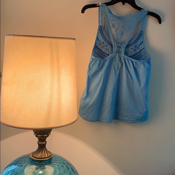 Boho Blouse - blue lacey back embroidery - Picture 2 of 8